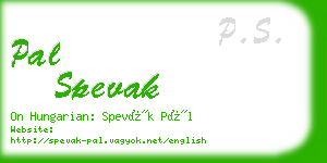 pal spevak business card